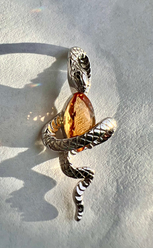 Citrine Snake Pendant